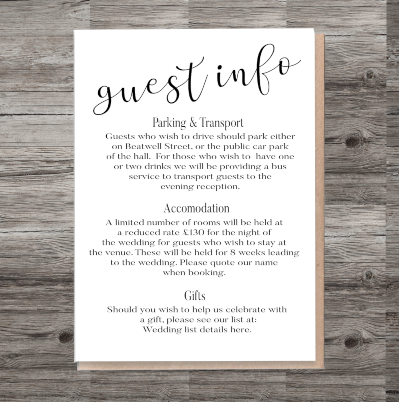 Wedding Invitation, Personalised Wedding Stationery